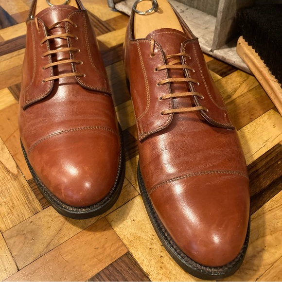 Alden 972 Cap Toe Derby Blucher Dress Shoes Brown Leather 11.5A/C US - Picture 4 of 10